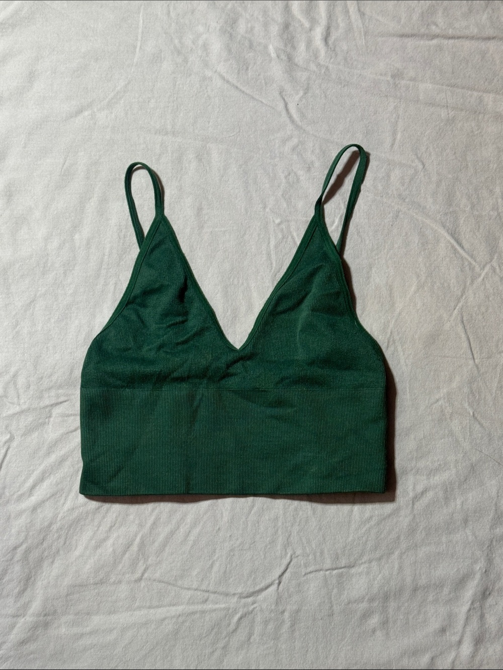 Aritzia Forest Green V-Neck Bralette